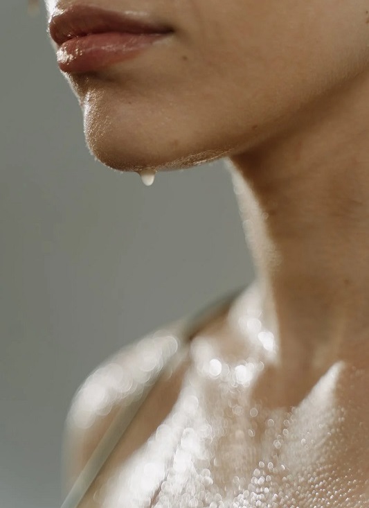 Woman sweating